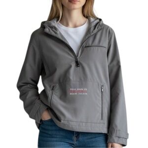 RALPH LAUREN Polo Jeans Company Pullover Raincoat in Gray Size Medium